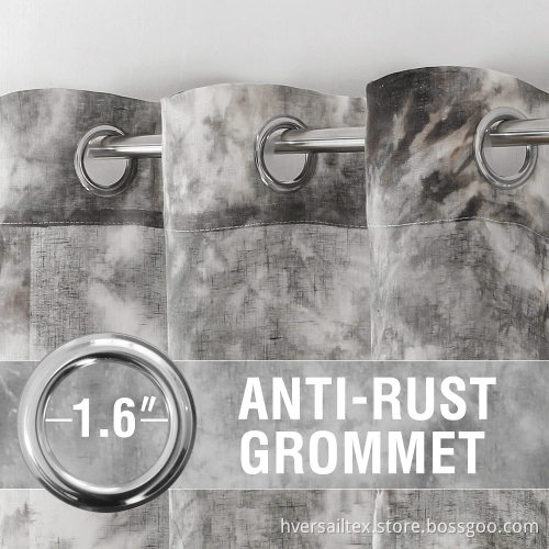 Classic Manual Tie Dye Linen Semi Grey Curtains
